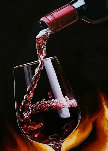 Glass of Wine von Elena Dmitrenko, Malerei kaufen auf Singulart