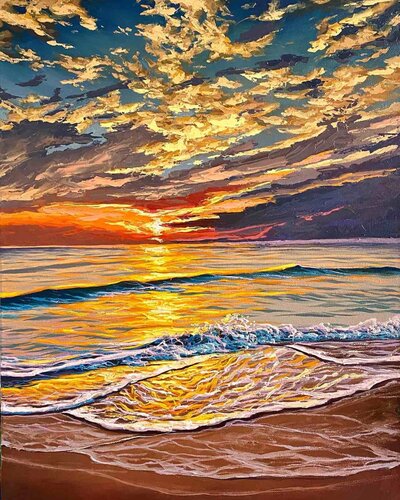 Romantic evening with you par Elena Dmitrenko, Peinture en vente sur Singulart