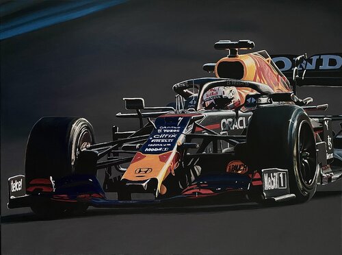 Max Verstappen  Formula 1 winner 2022 di Elena Dmitrenko, Pittura in vendita su Singulart