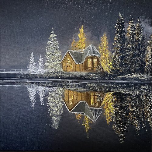 Family Christmas Eve di Elena Dmitrenko, Pittura in vendita su Singulart