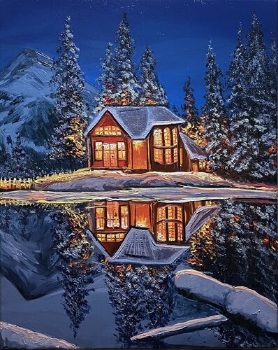 Christmas Evening von Elena Dmitrenko, Malerei kaufen auf Singulart