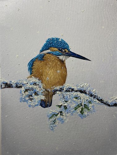 Kingfisher . Winter day von Elena Dmitrenko, Malerei kaufen auf Singulart