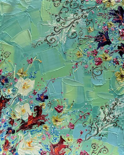 Floral Abstraction 1 di Elena Dmitrenko, Pittura in vendita su Singulart