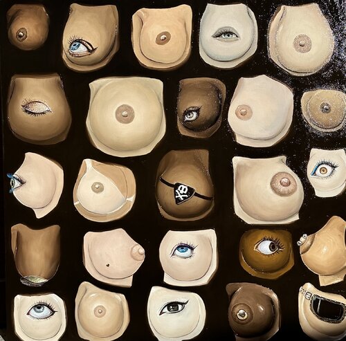 My eyes are up here di Elena Dmitrenko, Pittura in vendita su Singulart