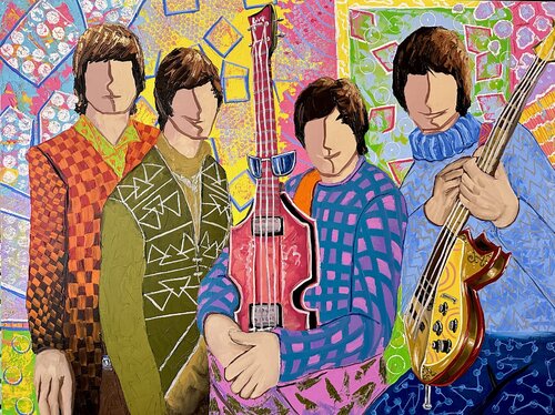 The Beatles (portrait pop art) di Elena Dmitrenko, Pittura in vendita su Singulart