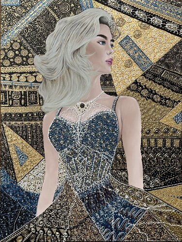 Golden Mona (in Gustav Klimt style) di Elena Dmitrenko, Pittura in vendita su Singulart