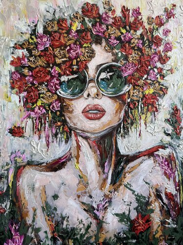 Her Floral Majesty Spring di Elena Dmitrenko, Pittura in vendita su Singulart