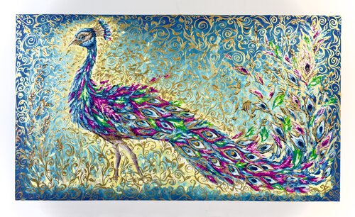 Majestic Peacock par Elena Dmitrenko, Peinture en vente sur Singulart