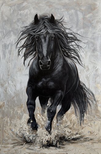 Black Horse von Elena Dmitrenko, Malerei kaufen auf Singulart