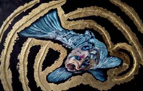 Golden Currents von Elena Dmitrenko, Malerei kaufen auf Singulart