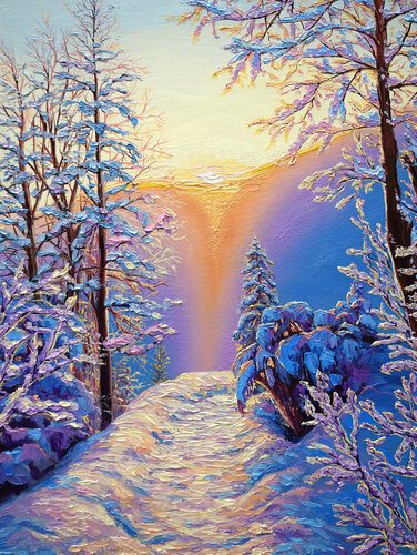 Chritmas Nature di Elena Dmitrenko, Pittura in vendita su Singulart