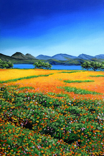 Bright landscape di Elena Dmitrenko, Pittura in vendita su Singulart