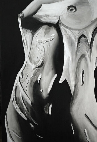 Nude with water drops di Elena Dmitrenko, Pittura in vendita su Singulart