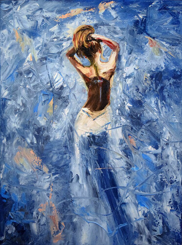 Lady Blue van Elena Dmitrenko, Schilderij te koop op Singulart
