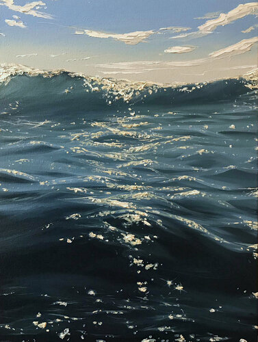 Light under waves di Elena Dmitrenko, Pittura in vendita su Singulart