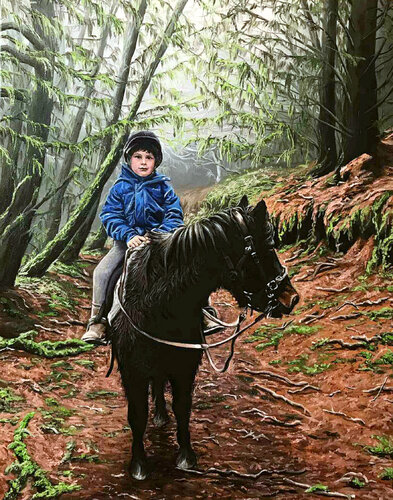 Knox - commission portrait di Elena Dmitrenko, Pittura in vendita su Singulart