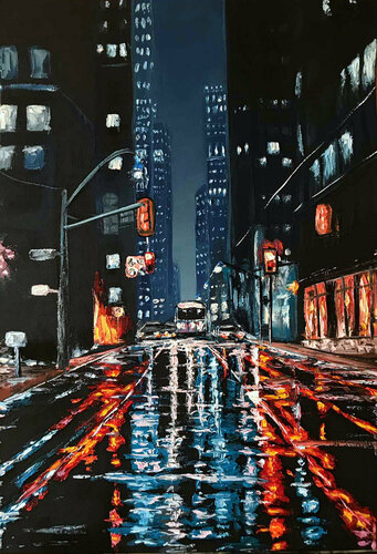 Night City di Elena Dmitrenko, Pittura in vendita su Singulart