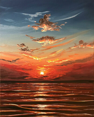 Sunset embrace di Elena Dmitrenko, Pittura in vendita su Singulart