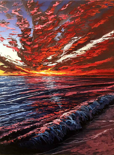 Bright sunset 2 di Elena Dmitrenko, Pittura in vendita su Singulart