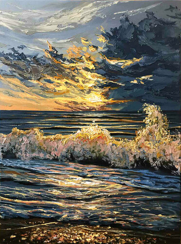Golden Sunset di Elena Dmitrenko, Pittura in vendita su Singulart