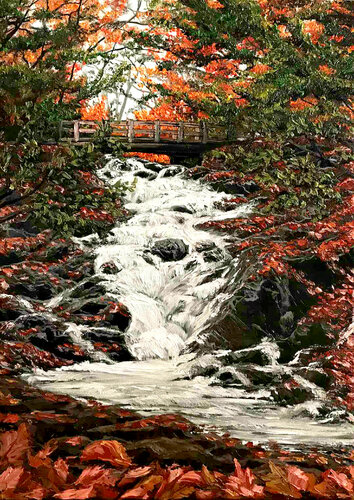 Autumn park di Elena Dmitrenko, Pittura in vendita su Singulart