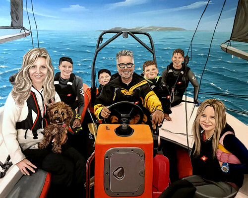 Family commission portrait di Elena Dmitrenko, Pittura in vendita su Singulart