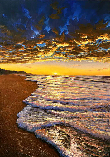 Bright sunset di Elena Dmitrenko, Pittura in vendita su Singulart