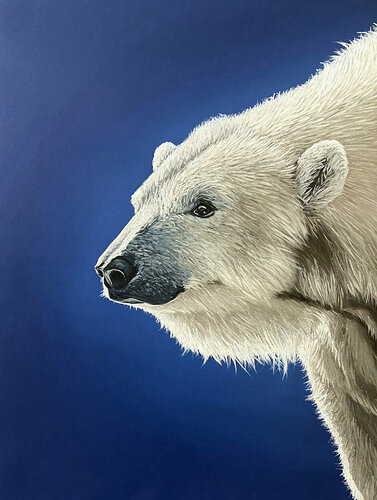 White bear par Elena Dmitrenko, Peinture en vente sur Singulart