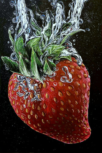 Strawberry Underwater di Elena Dmitrenko, Pittura in vendita su Singulart