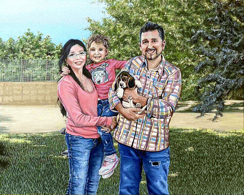 Family commission portrait par Elena Dmitrenko, Peinture en vente sur Singulart