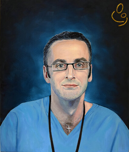 Man portrait par Elena Dmitrenko, Peinture en vente sur Singulart