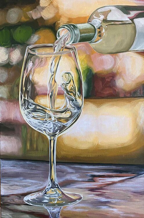 Glass of White Wine Elena Dmitrenko