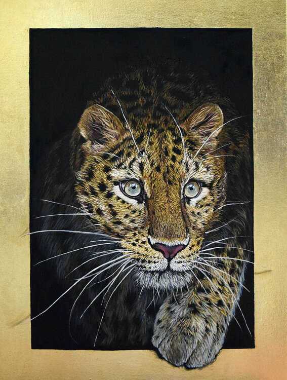 Leopard (with gold potal) Elena Dmitrenko