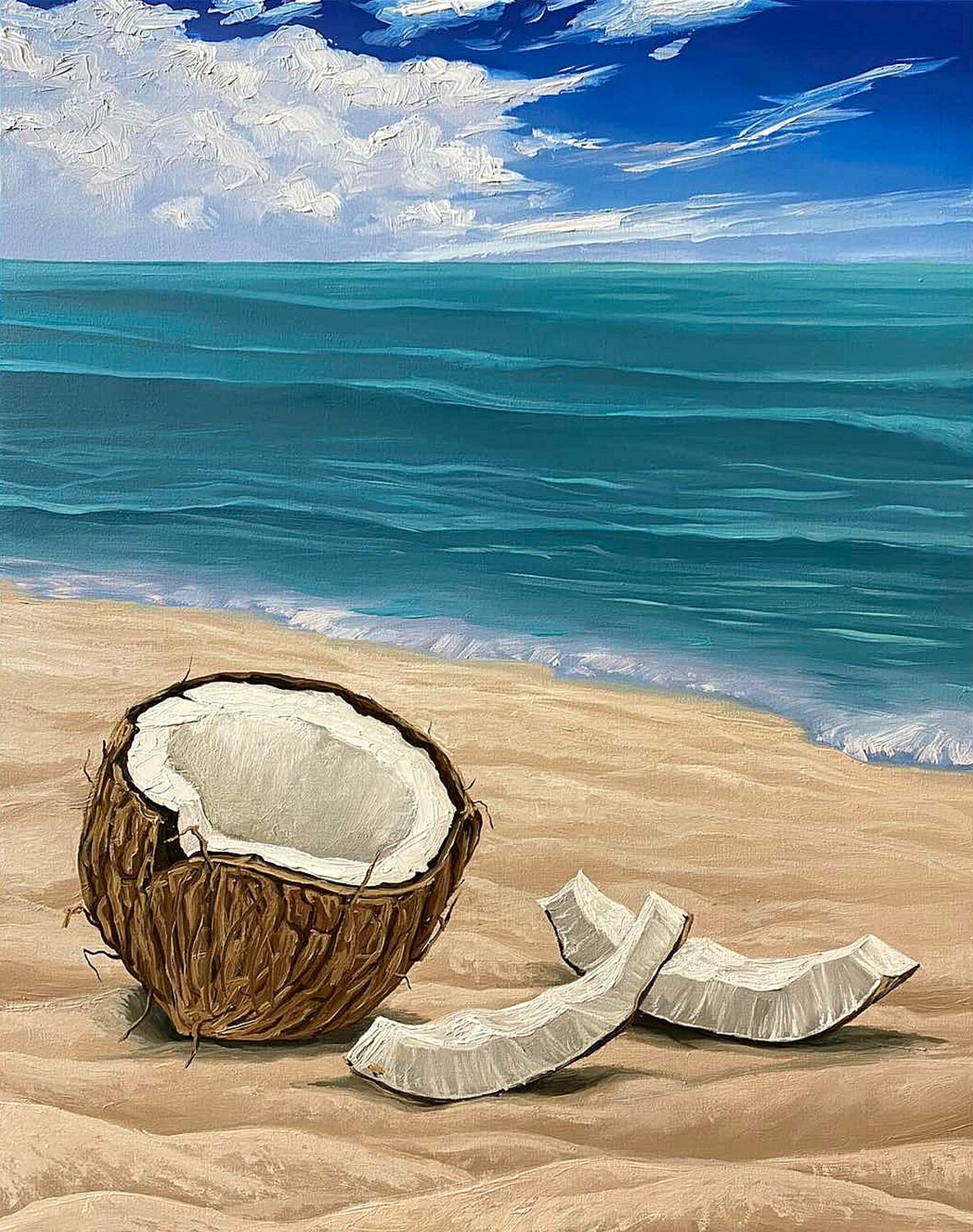 Coconut on the beach Elena Dmitrenko