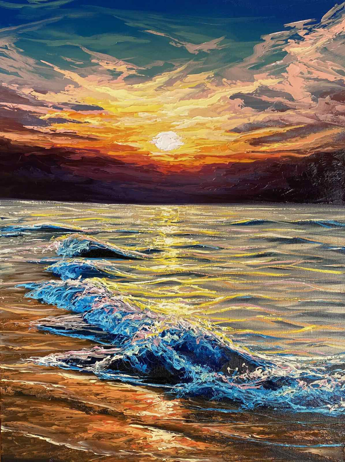 Bright sunset. Ocean Elena Dmitrenko