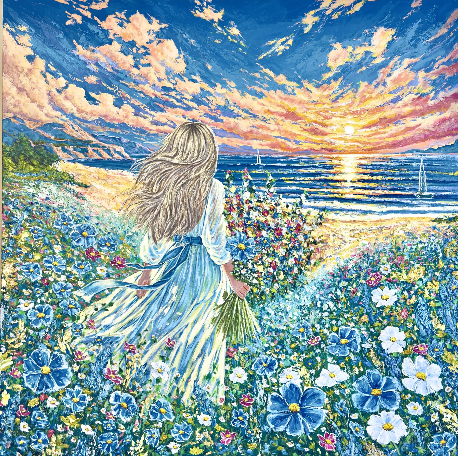 Forever Summer Elena Dmitrenko Originalgemälde zu verkaufen