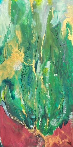 Terre - toile unique numérotée 1/4 - série Eléments di Elodie Adam, Pittura in vendita su Singulart