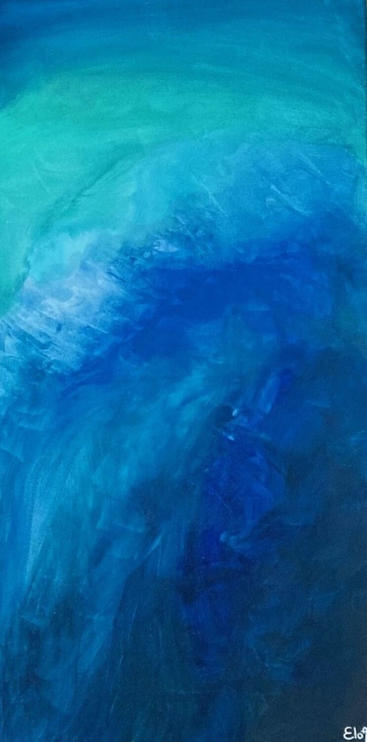Eau - toile unique numérotée 2/4 - série Eléments Elo A Origineel schilderij te koop