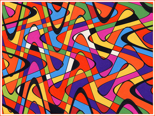 farbiges Wirr-warr di Wolfgang Lorenz, Digitale in vendita su Singulart