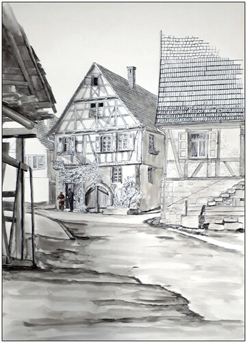 Dorf-Idylle by Wolfgang Lorenz, 紙面作品 for Sale on Singulart