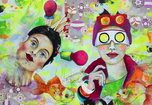 zündende Ideen par Birgit Lorenz, Peinture en vente sur Singulart