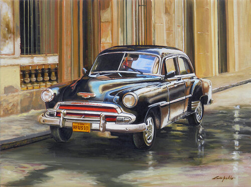 CUBA - CUBA, olio su tela politoile incollata su tavola, cm. 30x40x1 - 2022 .JPG van Francesco Capello, Schilderij te koop op Singulart