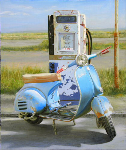 Gasoline in the countryside van Francesco Capello, Schilderij te koop op Singulart