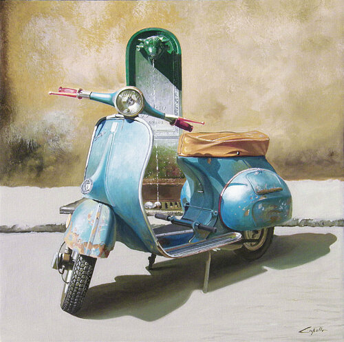 Vespa con fontanella van Francesco Capello, Schilderij te koop op Singulart