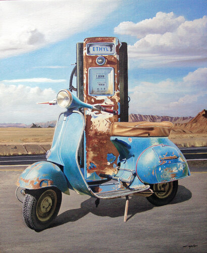 Vespa With gasoline van Francesco Capello, Schilderij te koop op Singulart