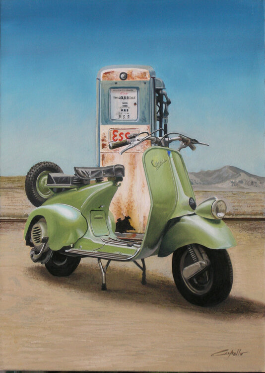 Vespa verde Francesco Capello