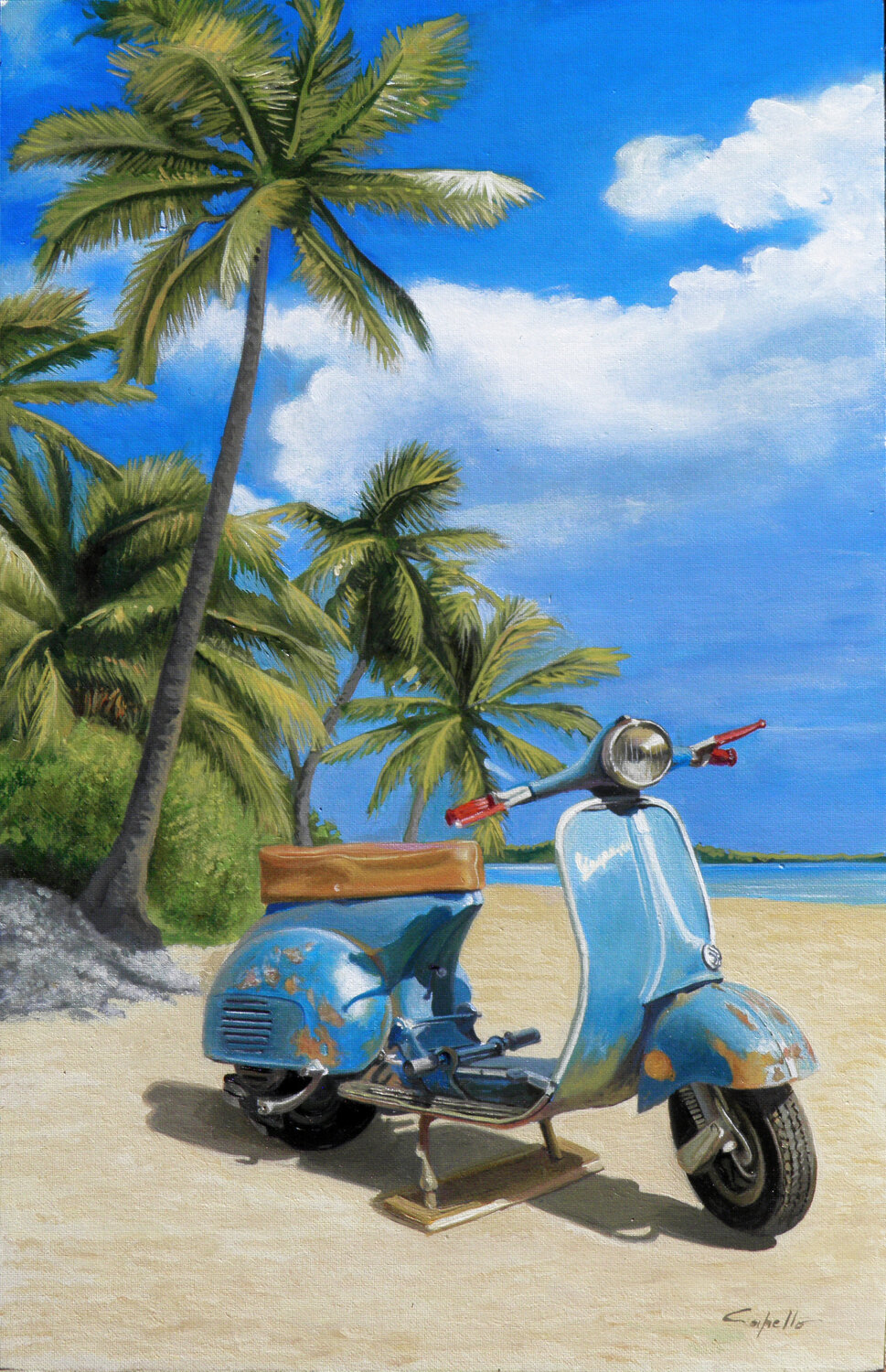 Colored page Vespa painted by S