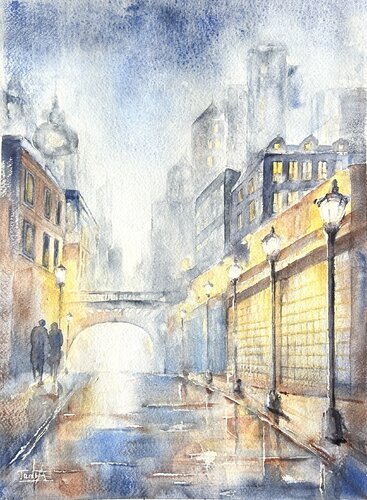 Am Ende des Tages van Tania Aleksandrova, Schilderij te koop op Singulart