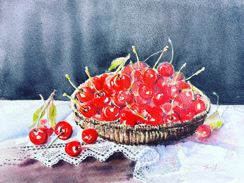 Cherries van Tania Aleksandrova, Schilderij te koop op Singulart