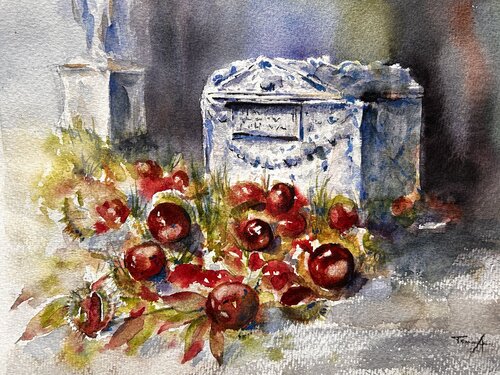 Still Life with Red chestnuts – Quiet Composition Tania Aleksandrova
